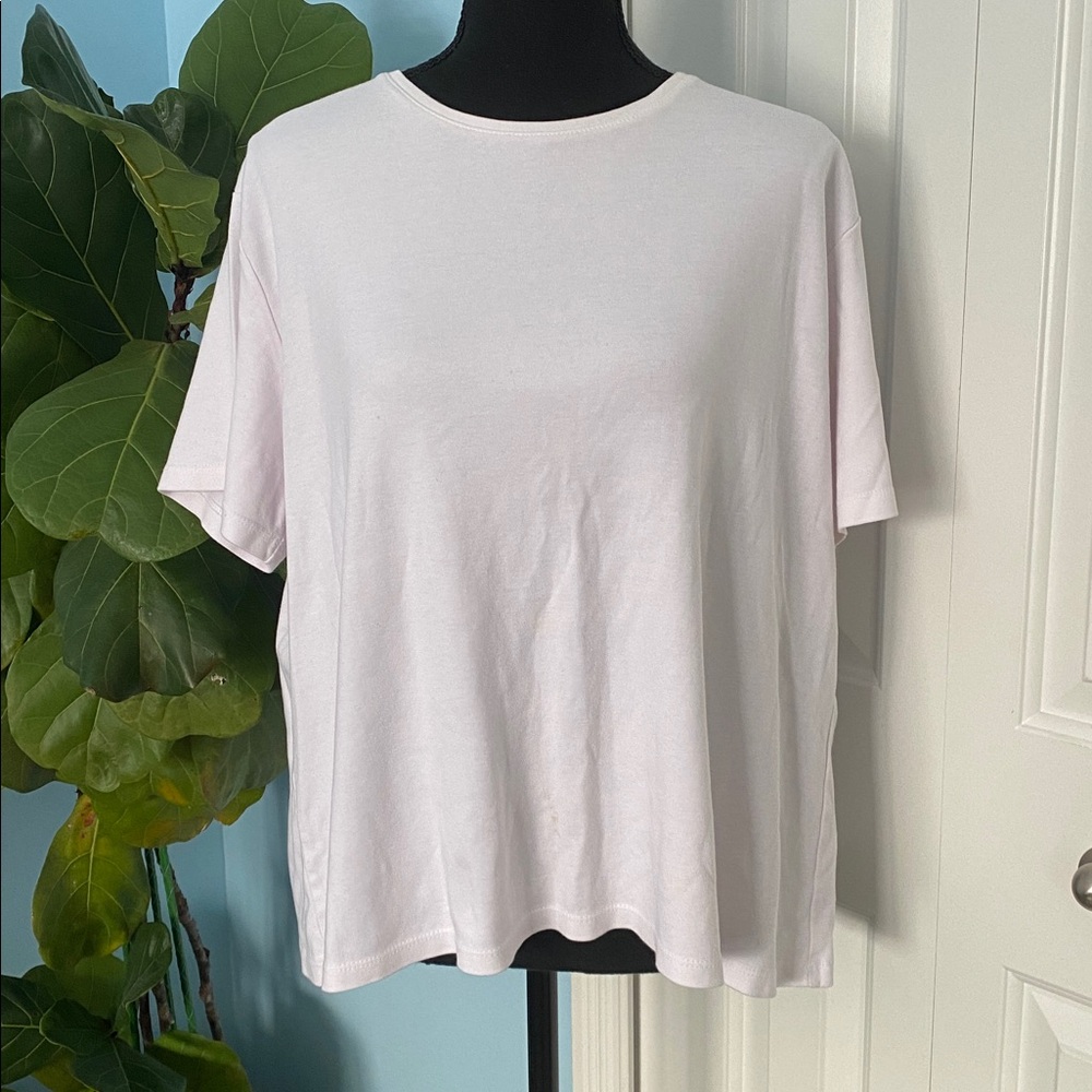 Donating soon!! Coldwater Creek 2X 100% Cotton White Short Sleeve Shirt